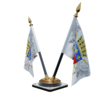 illustration 3d de saint barthelemy support de drapeau de bureau double v png