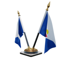 soporte de bandera de escritorio de doble v de ilustración 3d de saint martin png