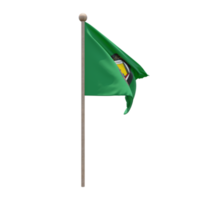 bandeira de ilustração 3d do conselho de cooperação do golfo no poste. mastro de madeira png