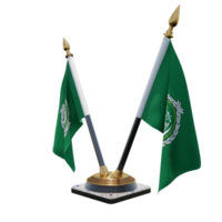 Arabisch liga 3d illustratie dubbele v bureau vlag staan png