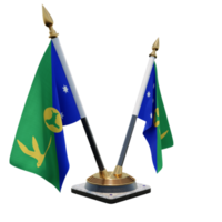 illustration 3d de l'île de noël porte-drapeau de bureau double v png