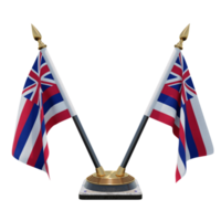 hawaii illustration 3d double v support de drapeau de bureau png