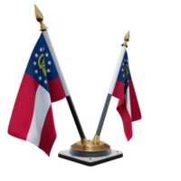 US Georgia 3d illustration Double V Desk Flag Stand png