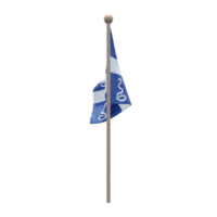 drapeau aux serpenti de la Martinica 3d illustrazione bandiera su polo. legna pennone png