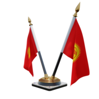 kyrgyzstan 3d illustration dubbel- v skrivbord flagga stå png