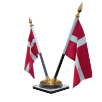 Denmark 3d illustration Double V Desk Flag Stand png