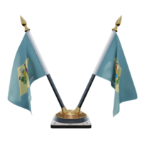 Delaware 3d illustratie dubbele v bureau vlag staan png