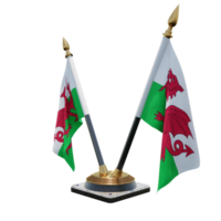 Wales 3d illustration Double V Desk Flag Stand png