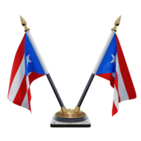 puerto rico illustration 3d double v support de drapeau de bureau png