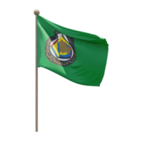 conseil de coopération du golfe drapeau d'illustration 3d sur poteau. mât en bois png