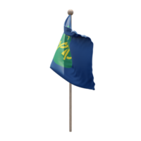sydlig afrikansk utveckling gemenskap 3d illustration flagga på Pol. trä flaggstång png