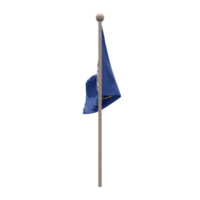 Utah 3d illustration flag on pole. Wood flagpole png