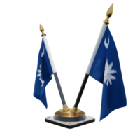 caroline du sud illustration 3d double v support de drapeau de bureau png