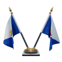 soporte de bandera de escritorio de doble v de ilustración 3d de saint martin png