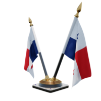 Panama 3d illustratie dubbele v bureau vlag staan png