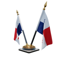 panama illustration 3d double v support de drapeau de bureau png