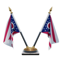 ohio illustration 3d double v support de drapeau de bureau png