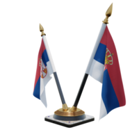 serbien 3d-illustration doppel-v-tischfahnenständer png