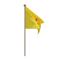 bandeira de ilustração 3d do novo méxico no poste. mastro de madeira png