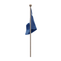 South Carolina 3D-Darstellung Flagge auf der Stange. Fahnenmast aus Holz png