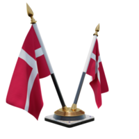 Denmark 3d illustration Double V Desk Flag Stand png