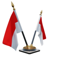 soporte de bandera de escritorio doble v de ilustración 3d de indonesia png