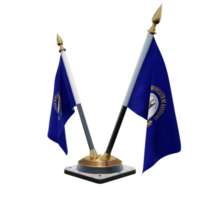 Kentucky 3d illustratie dubbele v bureau vlag staan png