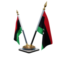 Libya 3d illustration Double V Desk Flag Stand png