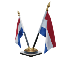 Netherlands 3d illustration Double V Desk Flag Stand png