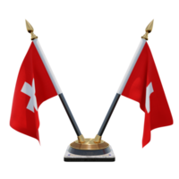 Switzerland 3d illustration Double V Desk Flag Stand png