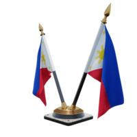 filipinas 3d ilustración doble v soporte de bandera de escritorio png