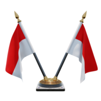 Indonesië 3d illustratie dubbele v bureau vlag staan png