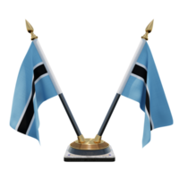 botswana 3d illustratie dubbele v bureau vlag staan png