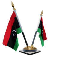 Libya 3d illustration Double V Desk Flag Stand png