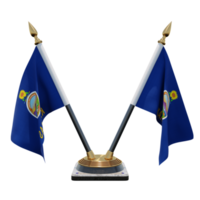 Kansas 3d illustration Double V Desk Flag Stand png