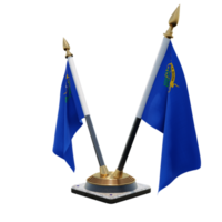 Nevada 3d illustratie dubbele v bureau vlag staan png