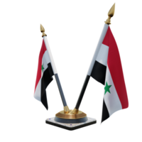 Syria 3d illustration Double V Desk Flag Stand png