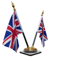 United Kingdom 3d illustration Double V Desk Flag Stand png