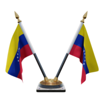 venezuela ilustração 3d duplo v suporte de bandeira de mesa png