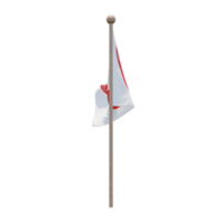 bandeira de ilustração 3d do chile rapa nui no poste. mastro de madeira png