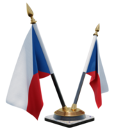 république tchèque illustration 3d double v support de drapeau de bureau png