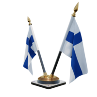 Finland 3d illustration Double V Desk Flag Stand png