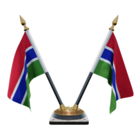 Gambia 3d illustration Double V Desk Flag Stand png