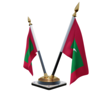 Maldiven 3d illustratie dubbele v bureau vlag staan png