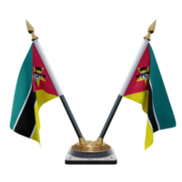 suporte de bandeira de mesa dupla v ilustração 3d de moçambique png