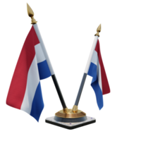 nederländerna 3d illustration dubbel- v skrivbord flagga stå png