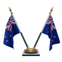 New Zealand 3d illustration Double V Desk Flag Stand png