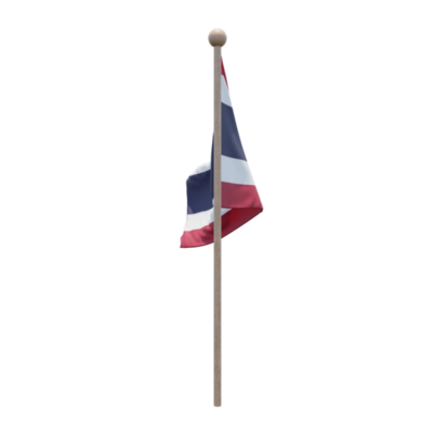 Russia 3d illustration flag on pole. Wood flagpole 11285517 PNG