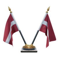 Latvia 3d illustration Double V Desk Flag Stand png