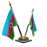 azerbaijão ilustração 3d dupla v suporte de bandeira de mesa png